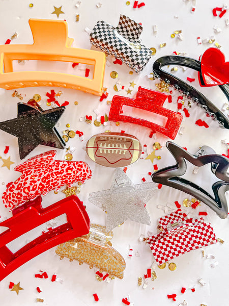 Game Day Claw Clip: Large Red