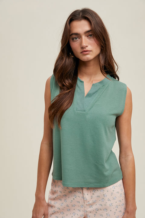 Notch Knit Tank Top