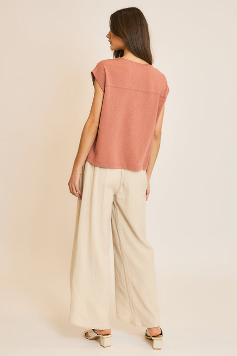 Slub Knit Muscle Tank Top