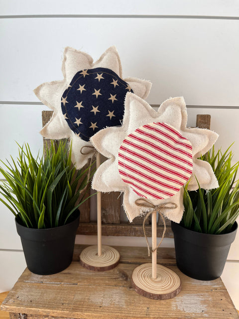 Rustic 4th of July Sunflower Set - Vintage