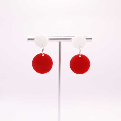Red and White Acrylic Game Day Earrings