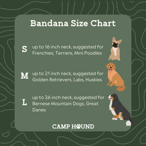 Camp Hound - Betty Dog Bandana | Gray Forest Folklore Minimal Pet Scarf: L / Gray