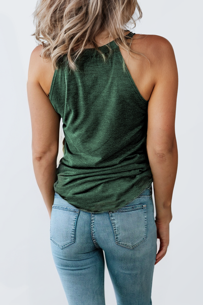 Solid Color Crew Neck Tank Top