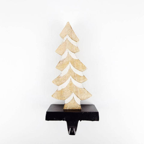 5x10 Mango wood stocking holder TREE Christmas Decor