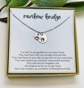 Rainbow Bridge Pet Sympathy Necklace