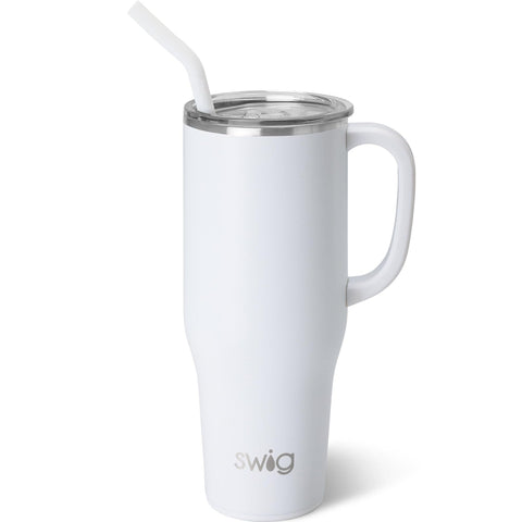 Swig White Tumbler with Straw