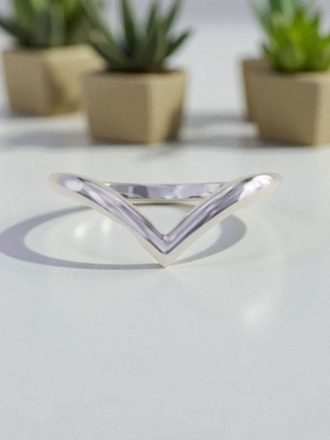 Silver Chevron Ring