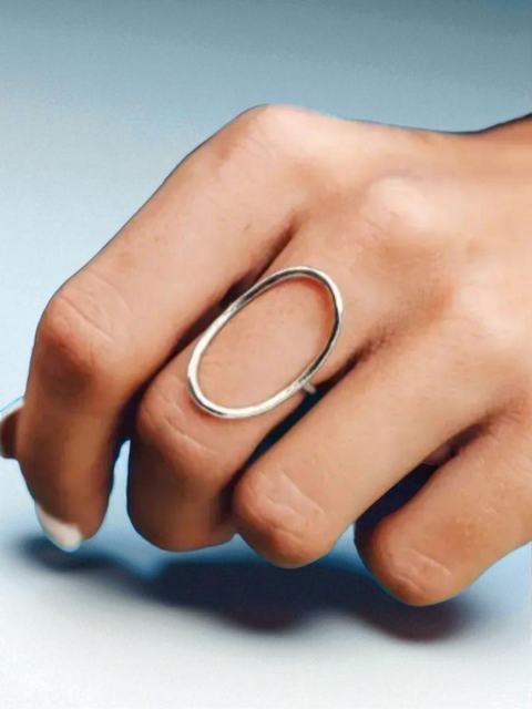 Silver Open Oval Ring