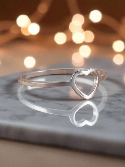 Small Silver Open Heart Ring
