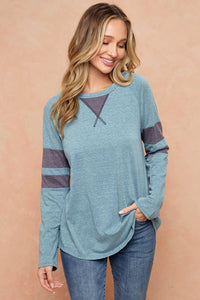 Triblend Colorblock Knit Top