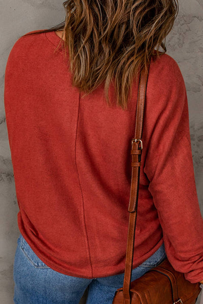 Casual Basic Blank Solid Long Sleeve Top