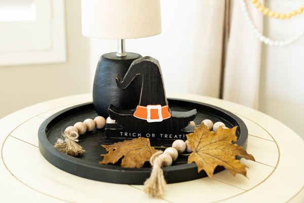 7x6 wood chunky shape WITCH HAT Halloween  Decor