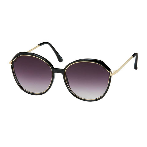 Round Metal Inlay Women's Sunglasses