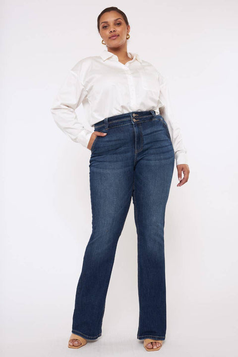 Kan Can USA - Plus Size High Rise Bootcut Jeans