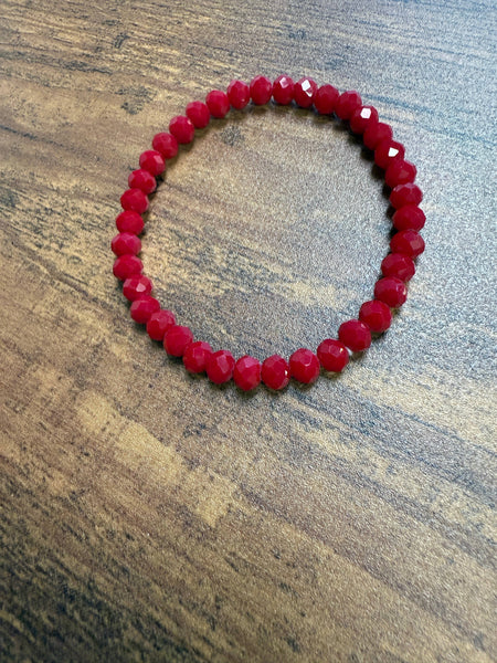Kansas City Shiny Faceted Red and Yellow Beaded Bracelet- Set of 2!