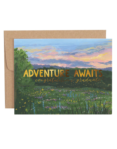 Adventure Awaits Graduation Greeting Card