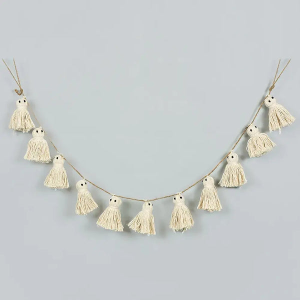 60" garland TASSEL GHOSTS  Halloween  Decor