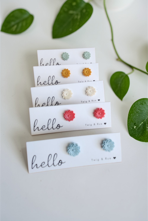 Mini clay flower studs