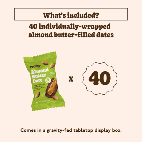 realsy - Almond Butter Dates | Individually Wrapped (40 count)