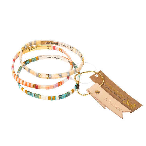 Scout Curated Wears - Good Karma Miyuki Bracelet | Good As Gold - Aqua Multi/Gold