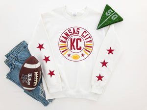 Kansas City Football With Star Sleeves Sweatshirt