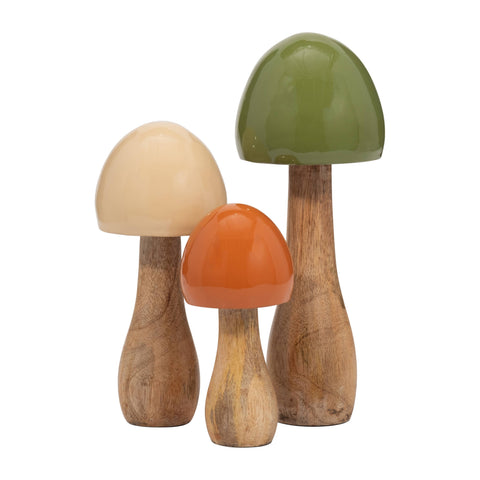 Decorative Figurine - Green Wood Coned Mushroom, 10 in.