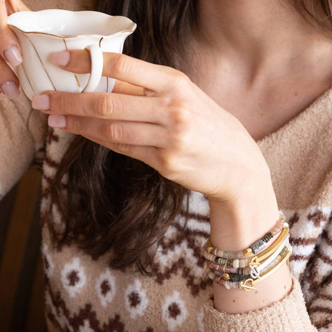 Scout Curated Wears - Hidden Message Bracelet - Crushing It/Amazonite/Gold