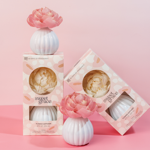 Bridgewater Candle Company - Sweet Grace Flower Diffuser | Spring Gift, Mother's Day Gift