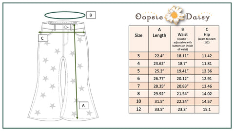 Kids/Youth Faded Star Flare Light Wash Denim Jean Pant
