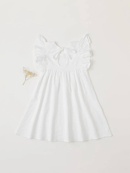 KiddieKickz - Baby Girls' Tie-back Overall Dress: Cotton Summer Casual Wear: Bean Green / 2T-3T