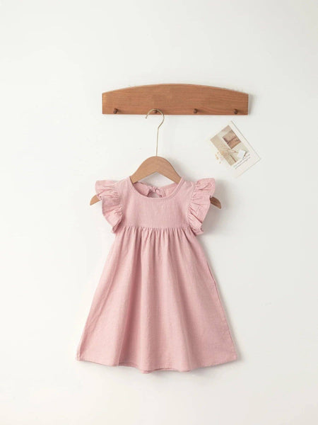 KiddieKickz - Baby Girls' Tie-back Overall Dress: Cotton Summer Casual Wear: Bean Green / 5T-6T