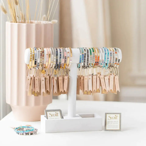 Scout Curated Wears - Good Karma Miyuki Bracelet | One Of A Kind - Mint/Peach/Gold
