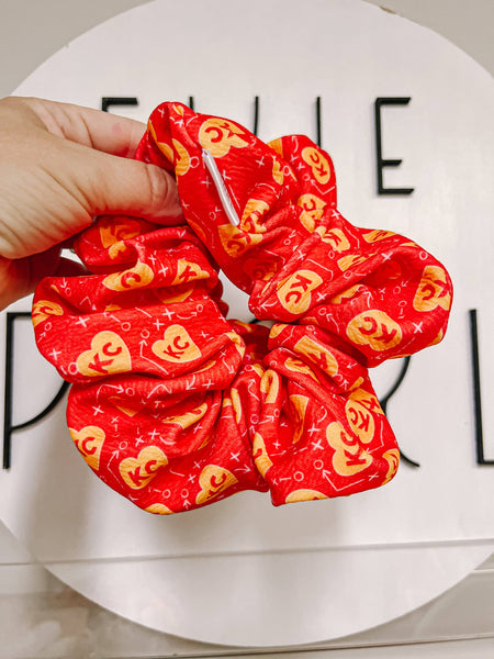 Red KC Heart Scrunchy: Youth