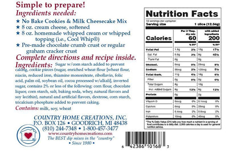 No Bake Cookies & Milk Cheesecake Mix