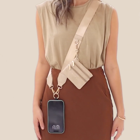 Clip & Go Crossbody Strap w/Zippered Pouch - 3 in 1