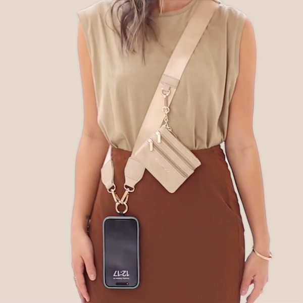 Clip & Go Crossbody Strap w/Zippered Pouch - 3 in 1