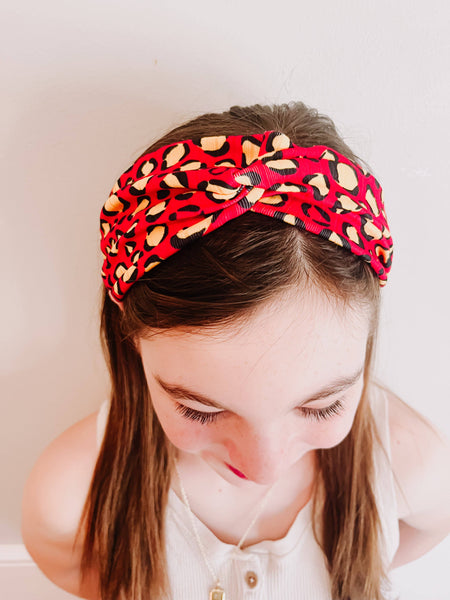 Red Leopard Twisted Chiefs Turban