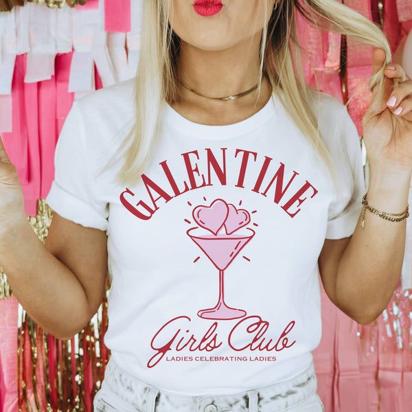 Galentine Girls Club Valentine Tee Sublimation Valentine Tee