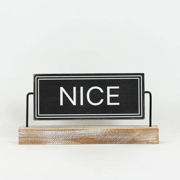 12x5x2 sign on stand (NGHTY/NCE) Christmas Decor