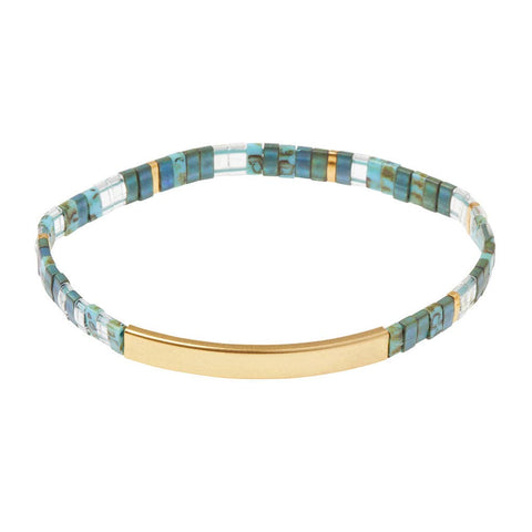 Scout Curated Wears - Good Karma Miyuki Bracelet | Joy & Kindness - Marine/Gold