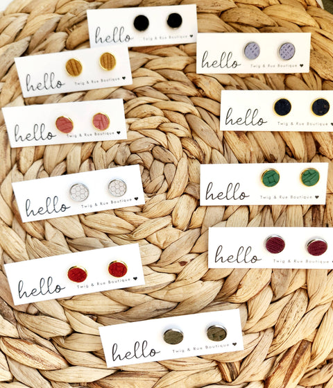 Leather button stud sets| Solid collection