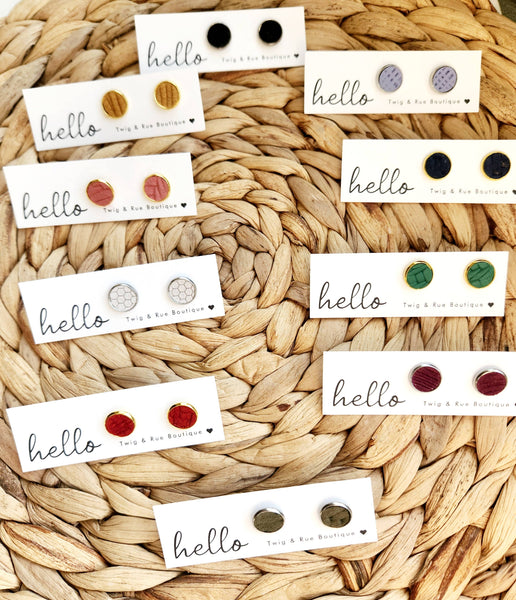 Leather button stud sets| Solid collection