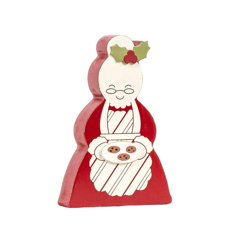 4x6 chunky wood shape MRS CLAUS Christmas Decor