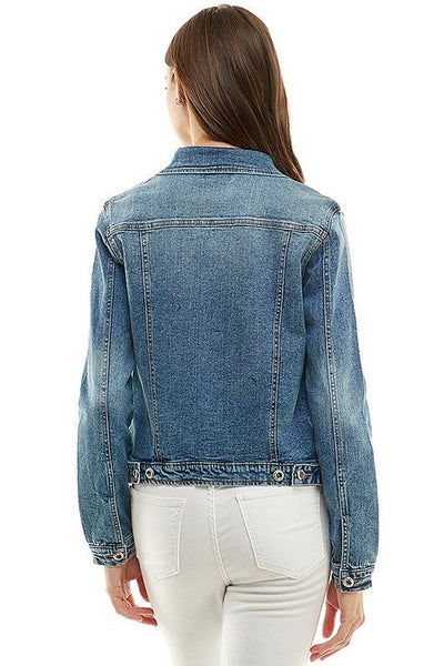 Plus Size Stretch Ladies Denim Jacket