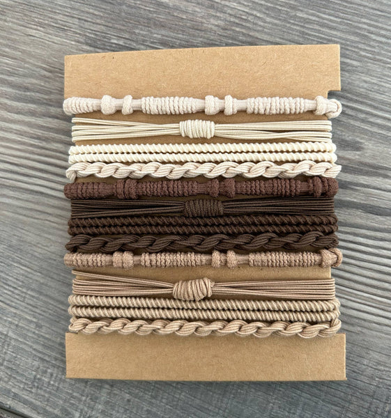 Boho Bracelet Hair Ties: Black