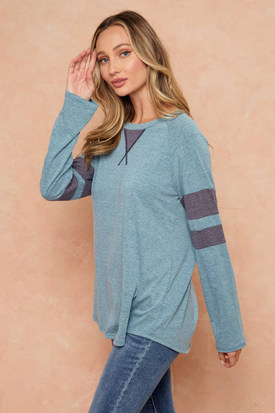 Triblend Colorblock Knit Top