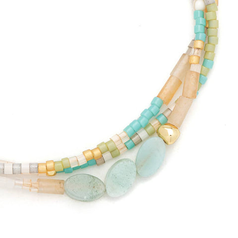 Scout Curated Wears - Mixed Media Bracelet - Courage/Amazonite/Gold