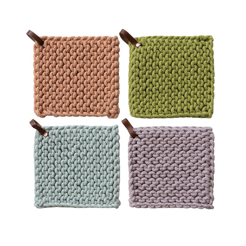 8" Sq Cotton Crocheted Pot Holders