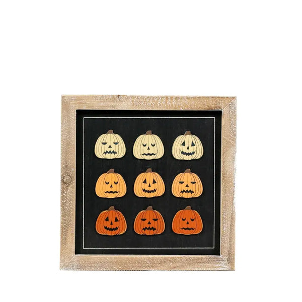 10x10 wood frame sign PUMPKINS FALL Halloween decor