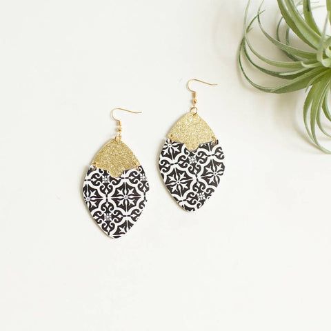 Large Josie Earring - Black & White
